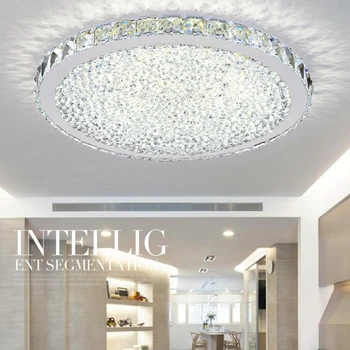 Darmowa wysyłka moda luksusowy okrągły led Crystal lampa sufitowa ultra-cienki 6 cm do salonu