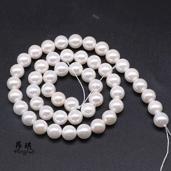 Darmowa wysyłka naturalny biały umywalka perły okrągłe luźne koraliki 14 mm perłowe koraliki do tworzenia biżuterii DIY Urok bransoletki naszyjniki 15