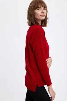 DeFacto Winter Woman Tricot oversize Asymmetric Cut dzianiny sweter kardigan ciepły sweter moda casual-S7514AZ20WN