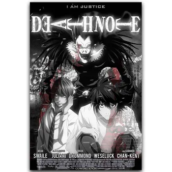 Death Note plakat popularne klasyczne anime L i Night God Home Decor plakat 30x45cm 60x90cm drukowanie ścienny dekor