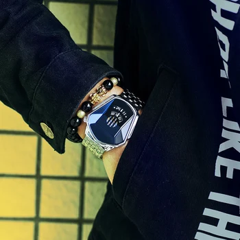Diamentowy styl zegarek kwarcowy zegarek wodoodporny mody taśmy Stalowej zegarek kwarcowy dla mężczyzn kobiet d88