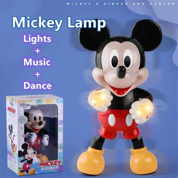 Disney Mickey Mouse LED Night Light Cute Mouse Table lampa stołowa dekoracja sypialni Lampara Music Dance Lamps Decor Kid Xmas Gift