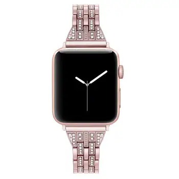 Dla Apple Watch Band 40 mm 44 mm 38 42 mm kobieta Diament pasek do Apple Watch Series 5 4 3 2 1 mc bransoletka Bransoleta ze stali nierdzewnej