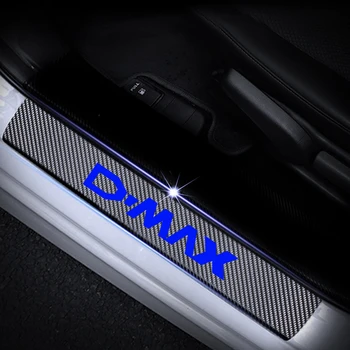 Dla Isuzu D-MAX motoryzacja drzwi próg płyta wejście strażnik progi naklejki 4D włókna węglowego winylowe naklejki 4szt akcesoria samochodowe