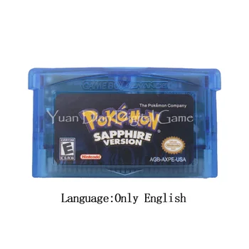 Dla Nintendo GBA Video Game Cartridge Console Card Poke Series Sapphire angielski/włoski/niemiecki/francuski/hiszpański język