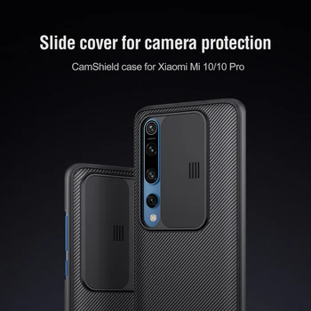 Dla Xiaomi Mi 10 Case NILLKIN CamShield Case Slide Camera Cover Protect Privacy klasyczna tylna pokrywa dla Xiaomi Mi 10 Pro