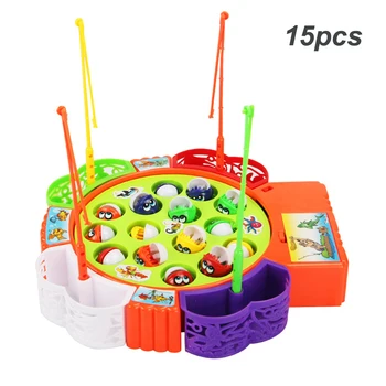 Dla dzieci rybackie zabawki elektryczne muzyczne obrotowe rybackie gry muzyczne rybne talerze zestaw magnetycznych sportowych zabawek na świeżym powietrzu dla dzieci prezenty