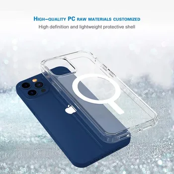 Dla iPhone 12 MagSafe Case Clear Hard Acrylic Case Air Armor Full Transparent Protection tylna pokrywa dla iPhone 12 Pro Case 2020