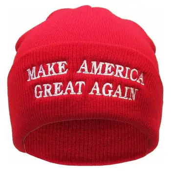 Donald Trump Kapelusz MAGA Winter Red Knit Beanie Make Great America Again Cap Trump Hat