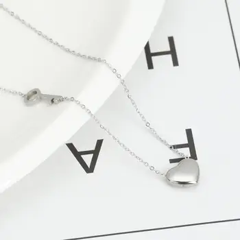 Doreen Box 316 naszyjnik ze stali nierdzewnej list serce klucz dla eleganckich pań moda biżuteria 40 cm(15 6/8