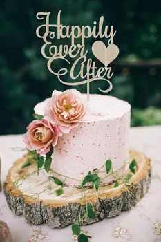Drewniany rustykalny wedding cake Topper 