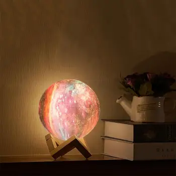 Drukowanie 3D Star Moon Lamp Starry Night Light LED Star Light Lampara Luna USB Bedroom Party Akumulator Led lampka nocna dla dziecka