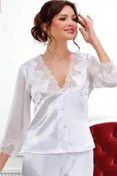 Duchesse 139 jedwab satyna Dekolt Short Home Comfy Sleep koszula nocna szlafrok piżama szorty biżuteria Rozmiary S M L XL