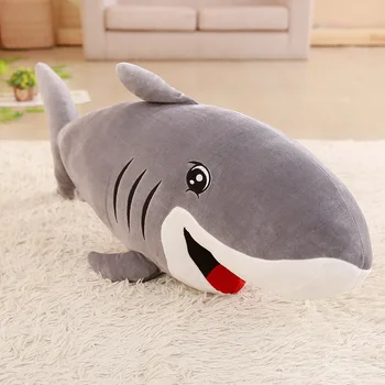 Duży Rozmiar Zabawny Miękki, Wielką, Szczęśliwą Rekin Pluszowe Zabawki Poduszka Uspokoić Poduszka Prezent Dla Dzieci, Dziewczyn, Urodziny, Boże Narodzenie