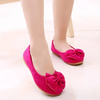 Dzieci Baby Girl Princess Shoes Bowknot Solid Color Anti-slip Oddychającym for Party 2019 nowy projekt