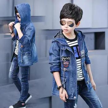 Dziecięca kurtka dżinsowa 2020 New Boys Jean Coat Clothes Fashion Casual Boys Cardigan plac ulica kowbojski odzież nastoletnie bluzy
