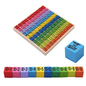 Dziecięce, Zabawki Drewniane 99 Tabela Mnożenia Matematyczna Zabawka 10*10 Kręcone Bloki Fotelik Szkolenia Edukacyjne Montessori Prezenty Zabawki