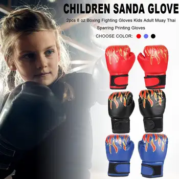 Dziecięce rękawice bokserskie dziecięce profesjonalne szkolenia bojowe rękawice Muay Thai sparing przebijanie kickboxing oddychające PU ogniste rękawice