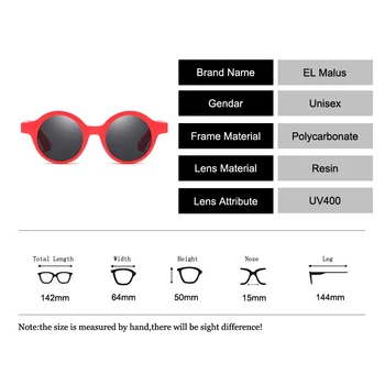 [EL Malus]retro okrągłe ramki okulary męskie kobiety szary obiektyw lustro czerwony biały odcienie mężczyzna kobieta okulary Oculos De Sol