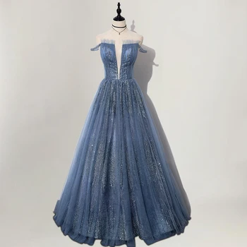 Elegancki Błyszczący 2021 Nowy Różowy Suknia Sukienka Z Długim Ramieniem Bez Rękawów Koronki Z Powrotem Linii Studniówkę Sukienki Partii J0808