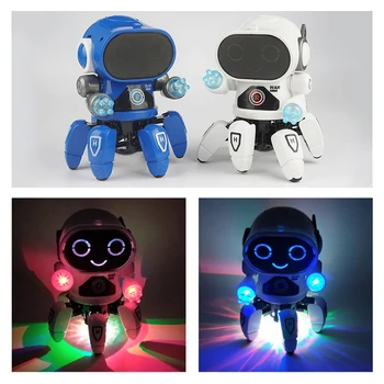 Elektryczne zabawki robota z sześcioma pazurami z muzyką i oświetleniem led ośmiornica robot dla dzieci inteligentny dla dzieci prezent