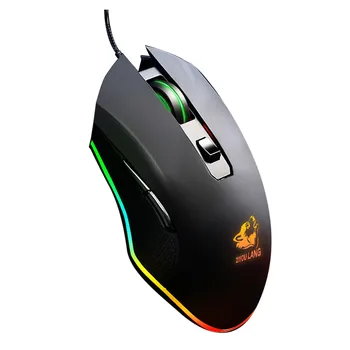 Ergonomiczny kształt myszki przewodowe myszy 3200DPI regulowany RGB światło 6 przycisków USB przewodowa Pro mysz do laptopa PC komputer