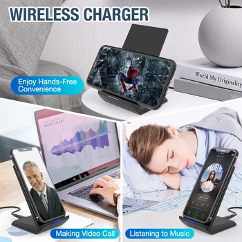 FDGAO 15W Fast Wireless Charger Stand USB-C Qi Quick Charging station wagon stacja dokująca do IPhone 11 Pro XS XR X 8 Samsung S9 S10 S20