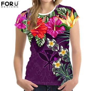 FORUDESIGNS vintage Morski Żółw polinezji kwiaty wzór panie hawajski styl letnie elastyczne szorty koszule miękka odzież