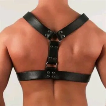 Fetysz mężczyźni skóra jest gejem szelki regulowane paski sexy ciało bondage chest harness pasek erotyczny rave gej odzież dla dorosłych seksu