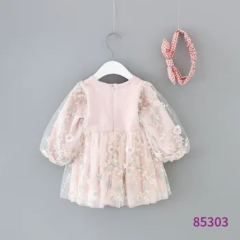 Fotelik jesienne nowa sukienka moda haftowane dla dzieci jesienne i zimowe sukienki Dziecięce, sukienki dla dziewczynek, sukienki dla dziewczynek z motywem kwiatowym