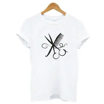 Fryzjer Narzędzia Drukowania Damska Koszulka Hipster Harajuku T-Shirt Z Krótkim Rękawem Femme Letnie Codzienne T-Shirty Damskie Bluzy Camiseta Mujer