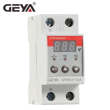 GEYA GPS8 Din Rail Dual Display regulowany napięcia prąd pod napięciem zabezpieczenie ochronne przekaźnik 63A 220V 230V
