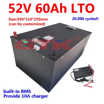 GTK 52V 60AH LTO bateria z BMS bateria litowa do 48 w 5000 W AGV skuter rower trójkołowy falownik wózek łódź + 10A ładowarka