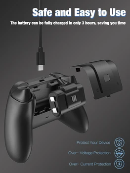 Game Handle Battery Charging Kit dla Xbox /Series X Controller Rechargeable zawiera 2 1000mAh 2.4 v akumulatory