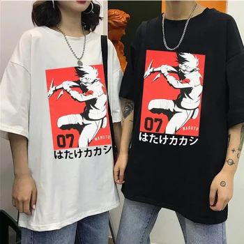 Gorąca wyprzedaż anime Naruto Kakashi manga koszulka Kakashi kreskówka dobra luźna koszulka męska t-shirt