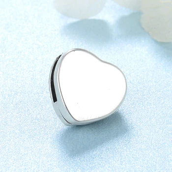 Gorące стерлинговое srebro próby 925 urokliwe i rozświetlona CZ heart shape Clip Beads Fit Reflection Charms bransoletka dla kobiet tworzenia biżuterii