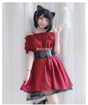 Gotycki pałac słodka księżniczka Lolita sukienka vintage wysoka talia wiktoriański strój Kawaii dziewczyna gotycka Lolita cosplay cos loli