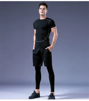 Gym Shirt Men Fitness Workout Compression Shirt Quick Dry Running T-Shirt elastyczna odzież sportowa koszykówka ropa deportiva