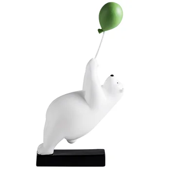 [HHT] balon Biały niedźwiedź ścienne dekoracja rzeźba zwierzęcia niedźwiedź pomnik ogród główny salon tło wystrój