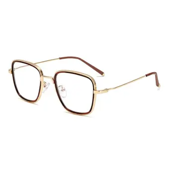 HOTOCHKI Trendy Unisex Anti-radiation Spectacles Eyeglass Vintage Style Women/Men popularna okrągła metalowa przezroczysta soczewka oprawa punktów