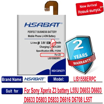 HSABAT 4700mAh LIS1558ERPC bateria do Sony Xperia Z3 akumulator L55T L55U D6653 D6603 D6633 D5803 D5833 D6616 D6708