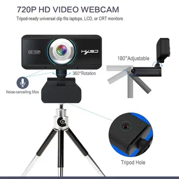 HXSJ S90 HD webcam 720P web cam 360 stopni obrotowa kamera PC połączenie wideo i nagrywanie z шумоподавляющим mikrofonem do PC
