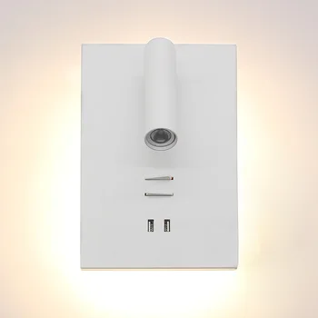 Hartisan Dual USB Port Wall Lamp Switch szafka nocna do czytania wezgłowia LED Night Light Book Lamp Background Emitting Lighting Fixture