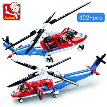 Helicopter S76D Maritime Rescue Emergency Rescue ModelBricks 402PCS Building Block Figures Assembly Toys For Children Gift