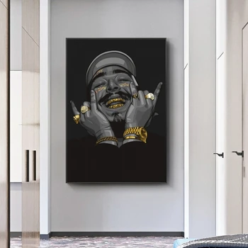 Hip-hop raper Malone artystyczna malarstwo plakat i nadruki muzyka, piosenkarka, gwiazda, portret na płótnie obrazy ścienne do dekoracji wnętrz salonu
