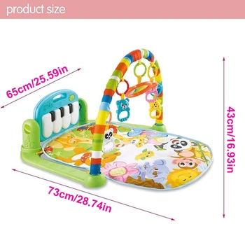 Home Baby Fitness Gym Play Mat Lay Playing Music Fun Lights Piano Activity Toy Prezent Na Urodziny