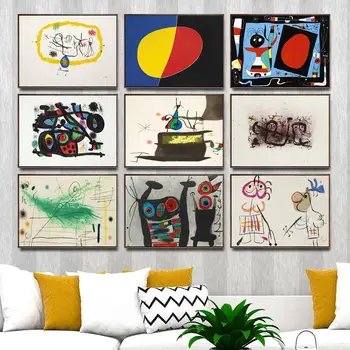 Home Decoration Wall Art Pictures Fro Living Room Poster Print Canvas Paintings Spanish Joan Miro Streszczenie 5