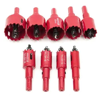 Hss M42 Hole Saw Set, 9szt 16-38mm Heavy Duty Hole Saw Tooth Cutting Opener Drill Bit For Wood Aluminum Iron Sheet Plastic Pipe