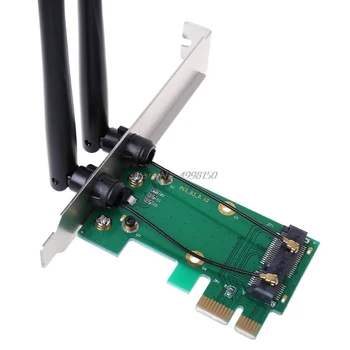 Hurtownia dropshipping bezprzewodowa karta sieciowa WiFi Mini PCI-E Express to PCI-E Adapter 2 antena zewnętrzna PC