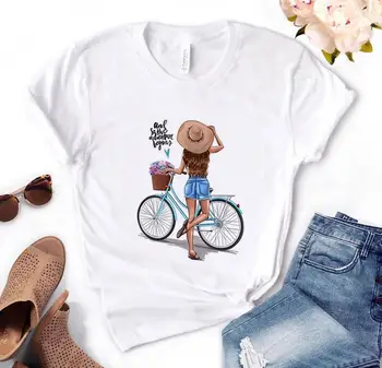 I oto zaczyna się przygoda girl mom bicycle Women tshirt Cotton Casual Funny t shirt Gift For Lady Yong Top Girl Tee PM-60